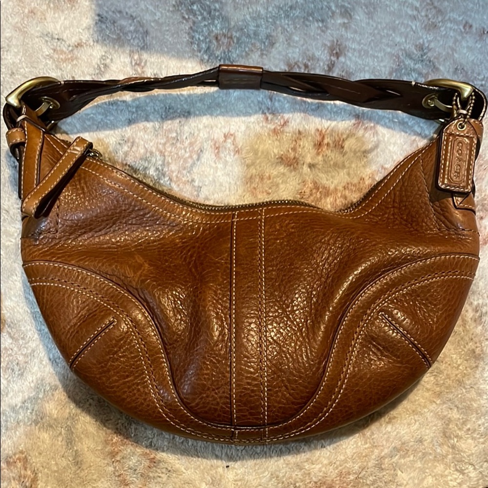 Coach Vintage Brown Leather Hobo Bag Pristine